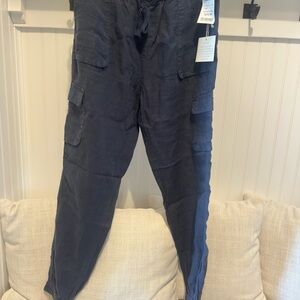 Nicole Miller Black Track Pants Relaxed Fit